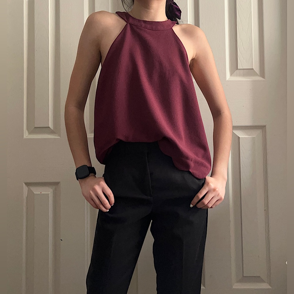 Monteau Burgundy Dress Top